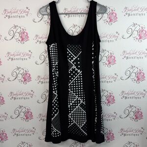 New woman design dress mini polka dot vintage Black and White Geometric Dress